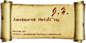 Jandaurek Hetény névjegykártya